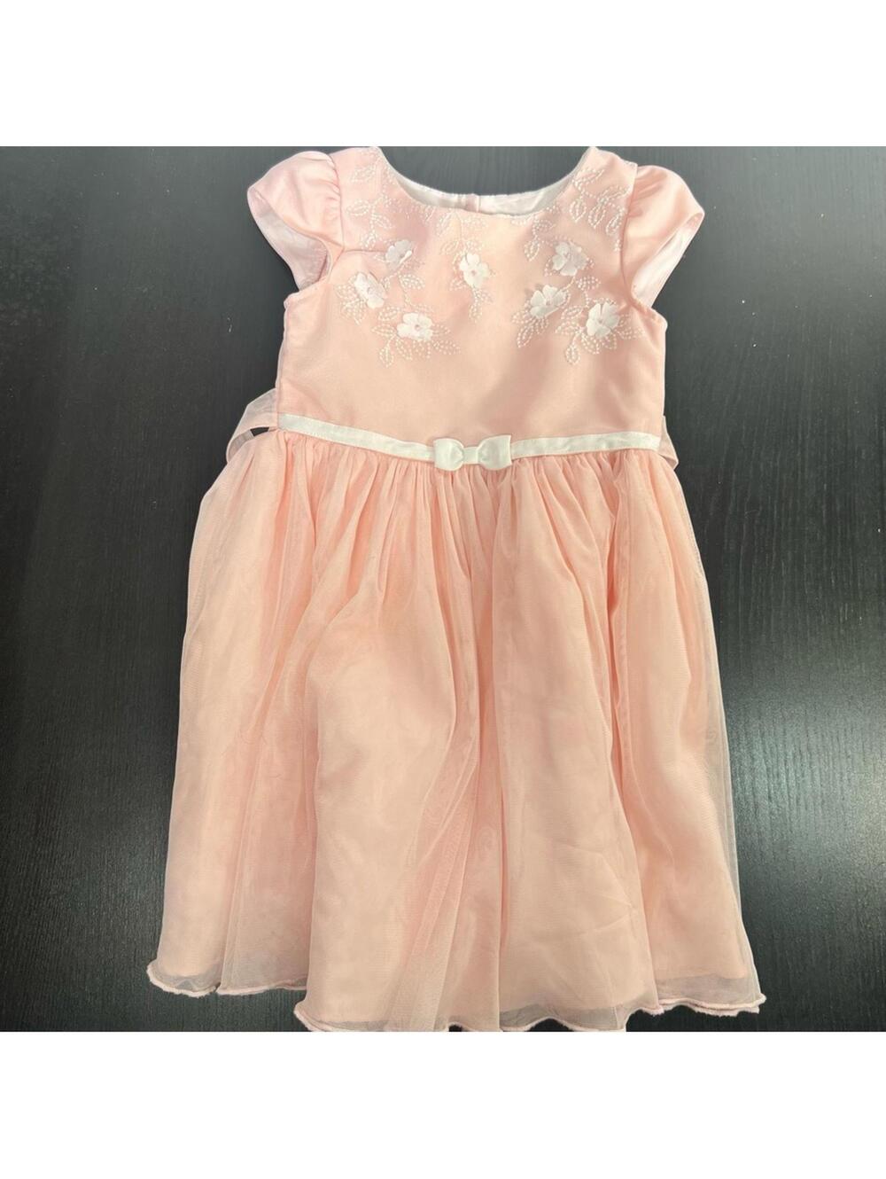 Jona Michelle Peach A-Line Flutter Sleeve Dress